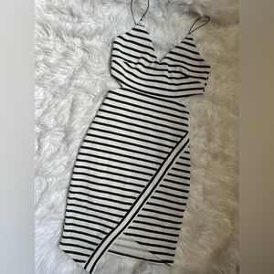 Strip Printed Bodycon Dress